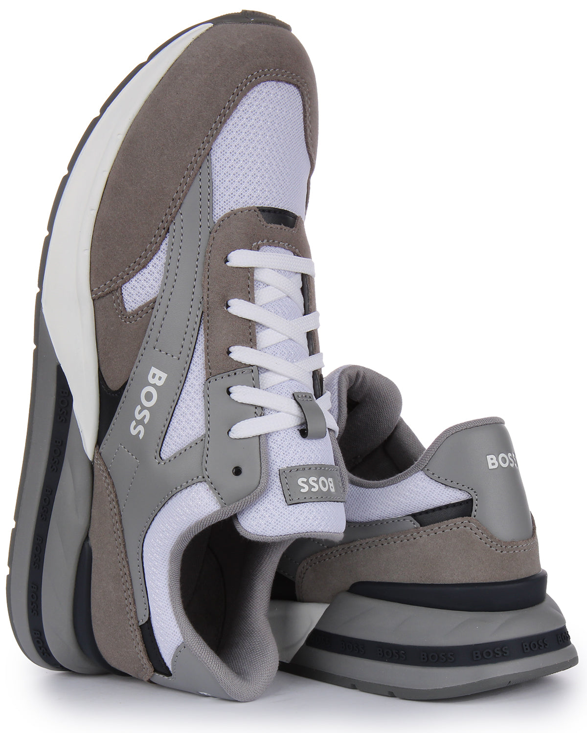 Mens grey hugo boss on sale trainers