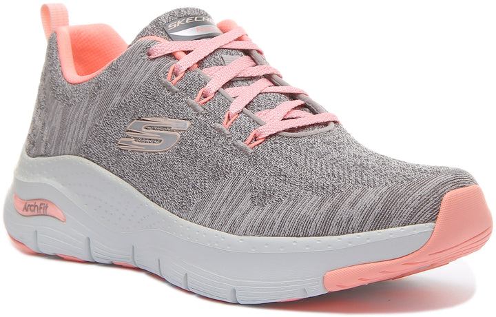 Skechers Arch Fit In Grey Pink For Women