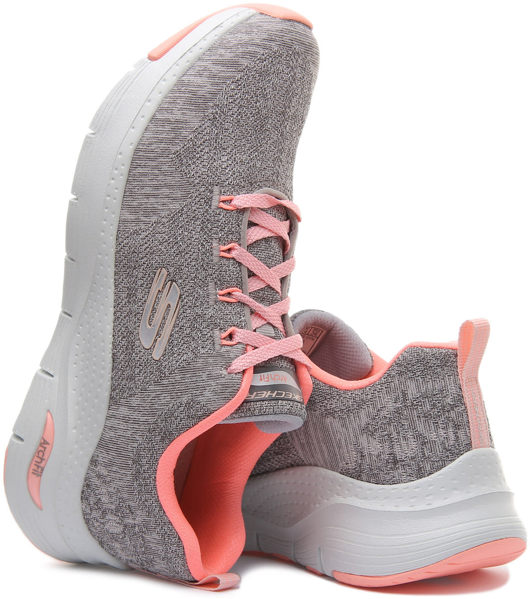 Skechers Arch Fit In Greypink For Women Lightweight Mesh Trainer