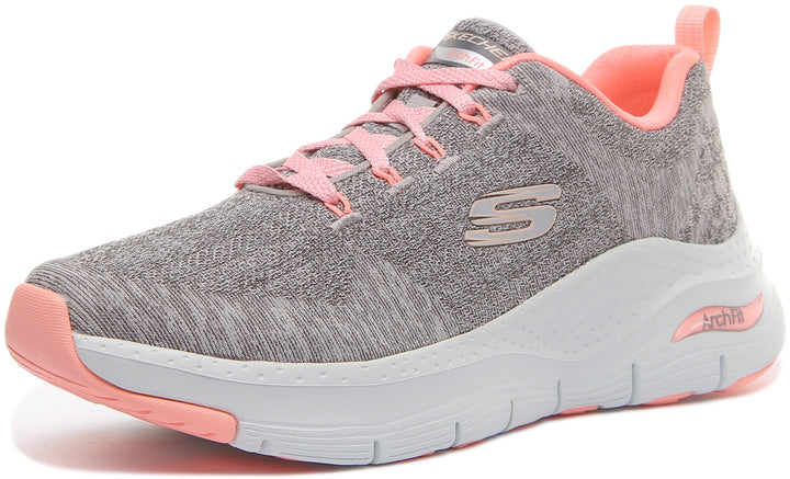 Skechers Arch Fit In Grey Pink For Women