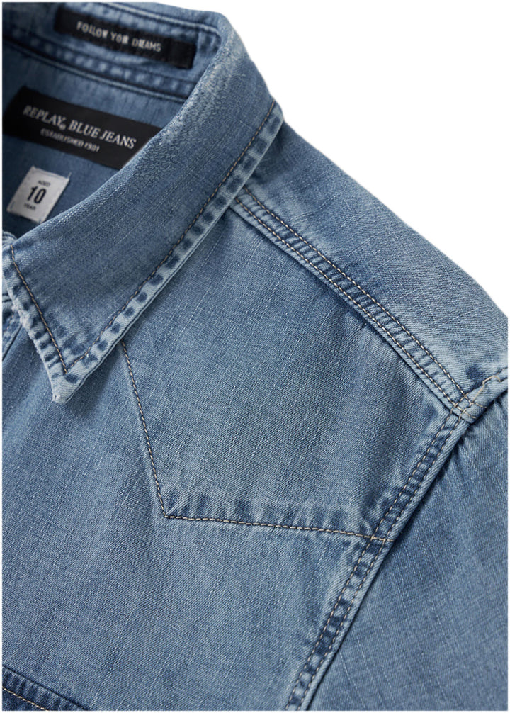 Replay Denim ShirtM4981.000 In Light Blue For Men