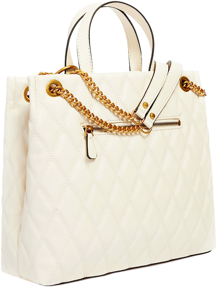 Guess Triana Quilted Should Bag In Ivory For Women