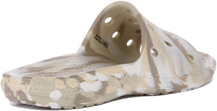 Crocs Classic Marble Slide In Ivory