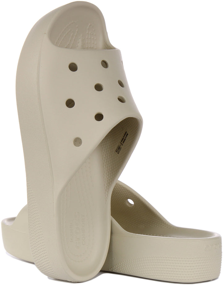 Crocs Class Flatform Slide In Ivory For Women
