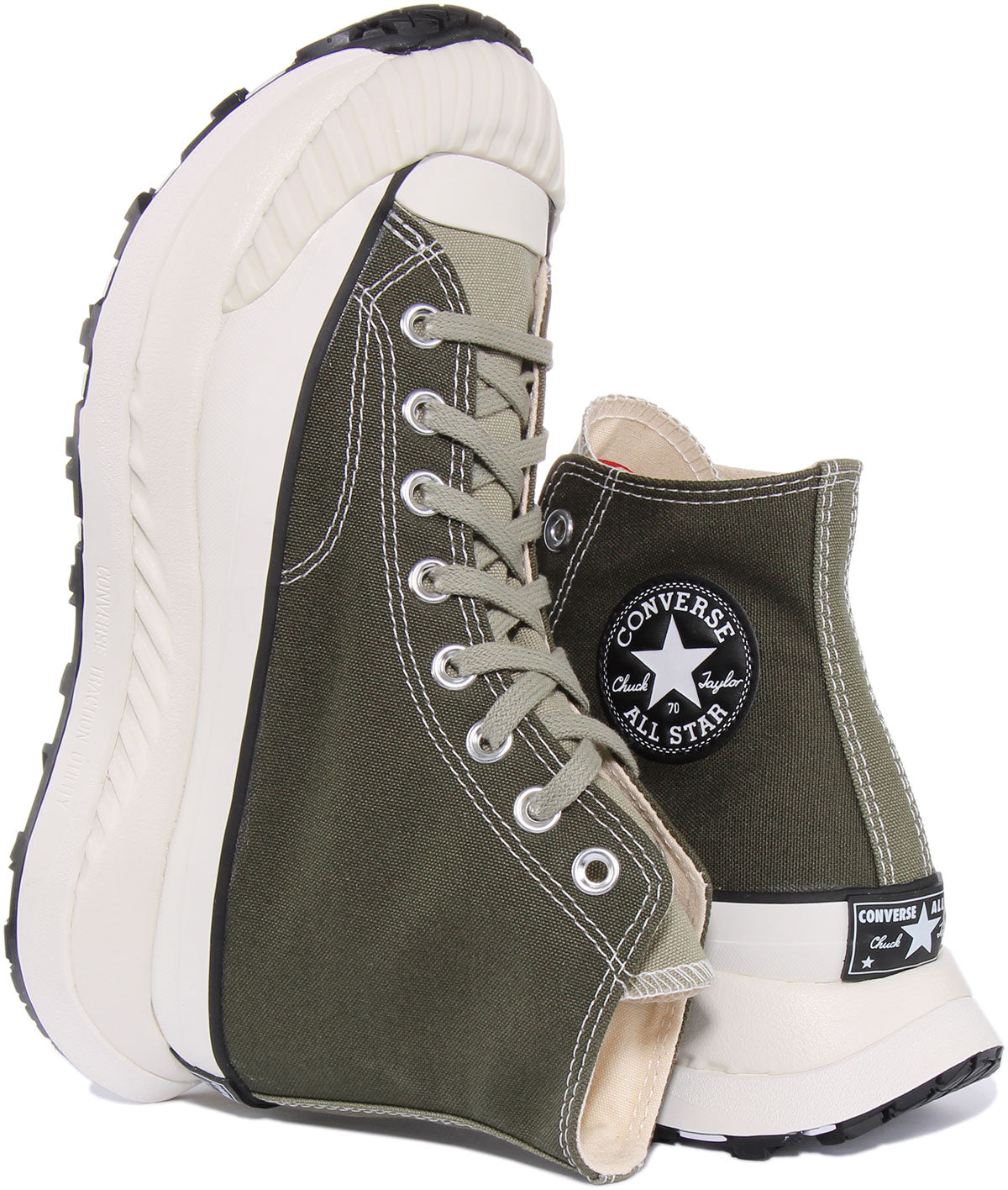 Converse A01681C Chuck 70s In Khaki Converse Hi Top Lace Up Shoe
