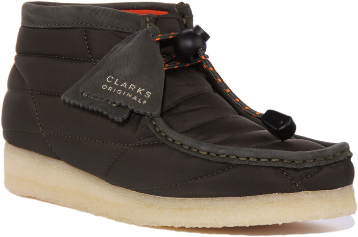 Clarks Orig als Wallabee Frauen Stepp Nylon Stiefel Mit Knebelverschluss Khaki