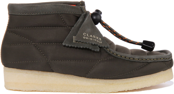 Clarks Orig als Wallabee Frauen Stepp Nylon Stiefel Mit Knebelverschluss Khaki