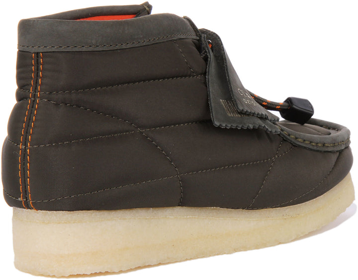 Clarks Orig als Wallabee Frauen Stepp Nylon Stiefel Mit Knebelverschluss Khaki