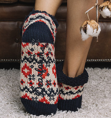 Dearfoams 60559 Calzino da donna per pantofola spaziale in maglia a cavo space dye blizzard in lattee