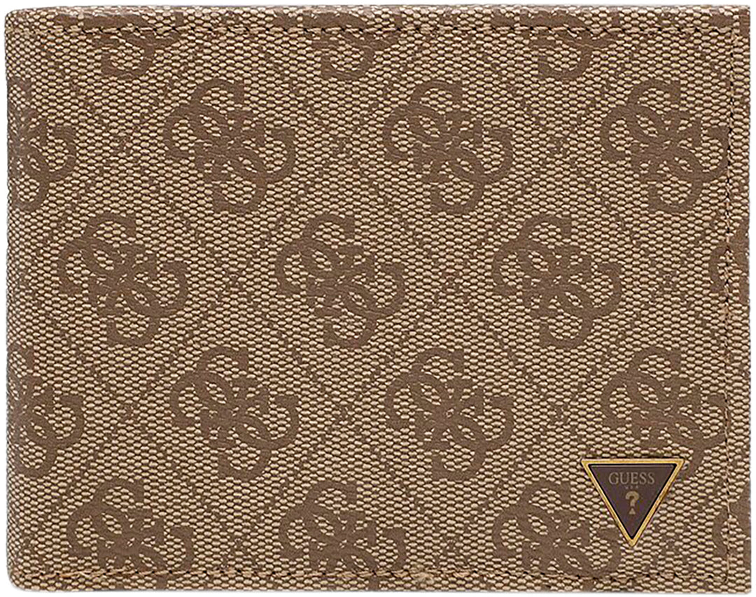 Guess Vezzola Card & Note Wallet In Lattee For Men