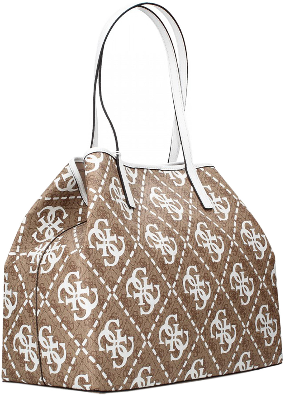 Guess Vikky Large Tote Bag In Lattee For Women