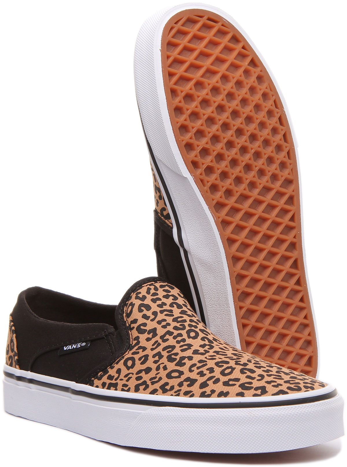 Leopard print shop slip on vans