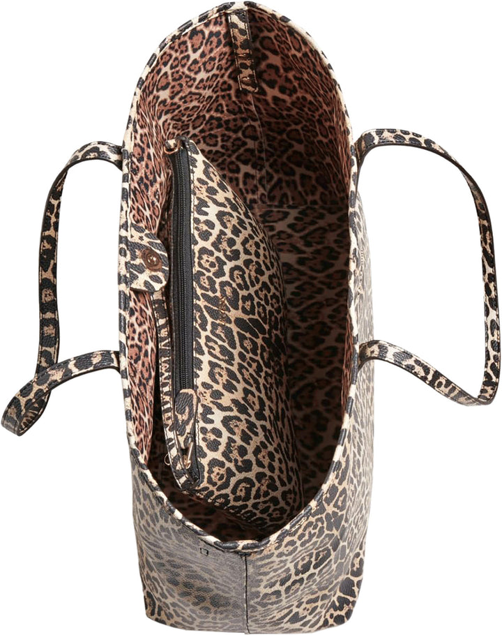Guess Vikky Sac à main synthétique pour femme avec pochette en léopard