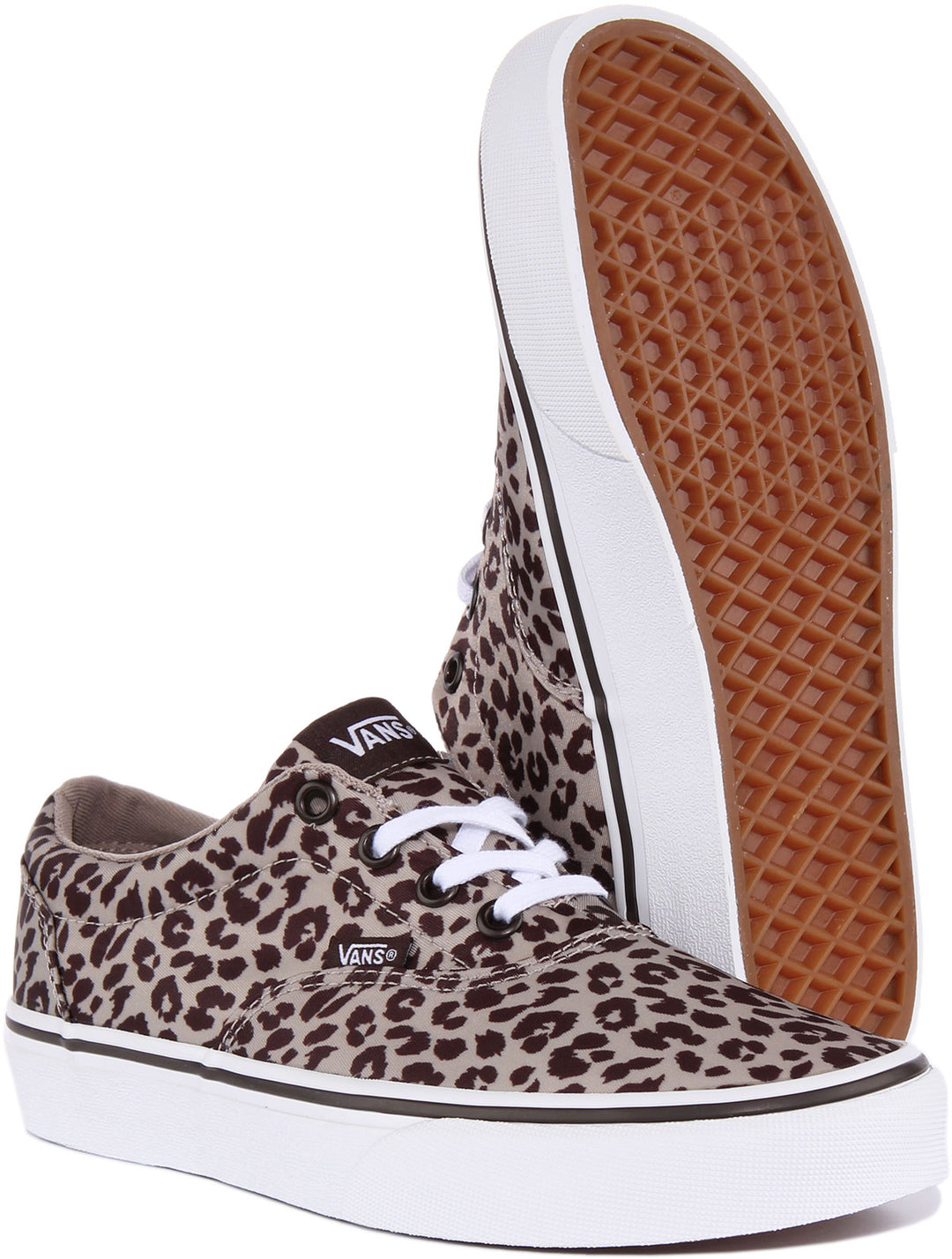 Vans Doheny Zapatillas con cordones de raso con estampado de leopardo para mujer en leopardo