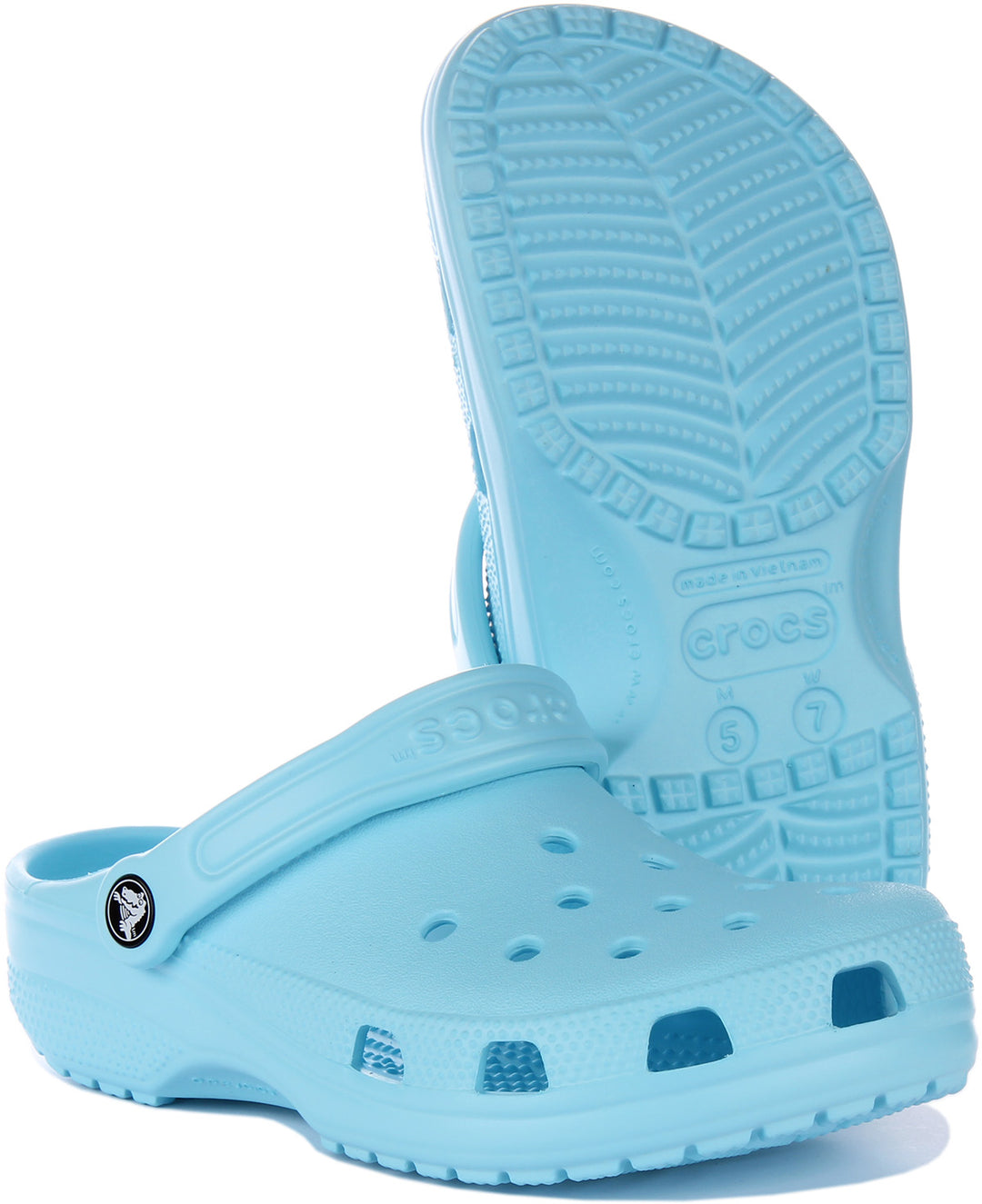 Crocs Classic Arctic In Light Blue Beach Back Strap Rubber