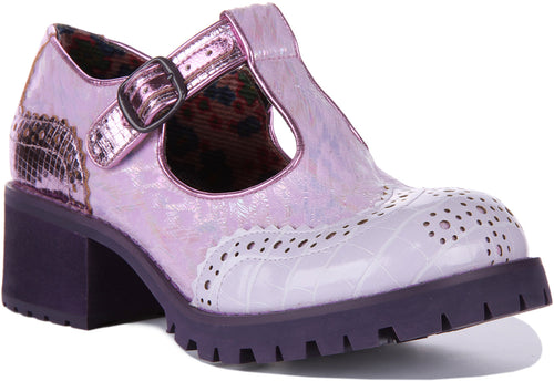 Irregular Choice What A Night In Lilac T Bar Shoes For Women