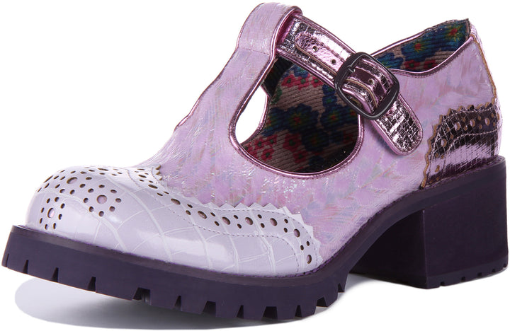 Irregular Choice What A Night In Lilac T Bar Shoes For Women