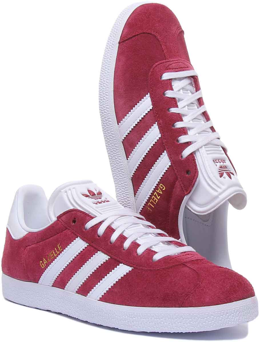 Adidas Gazelle Suede Leather Trainers In Maroon For Men