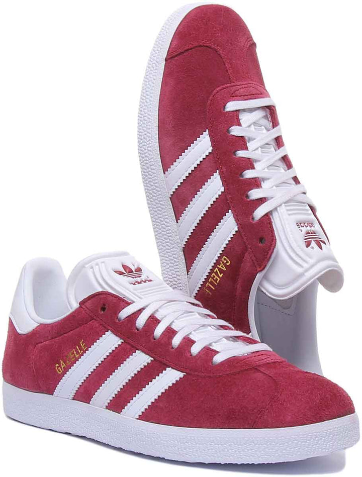 Adidas Gazelle Suede Leather Trainers In Maroon For Men