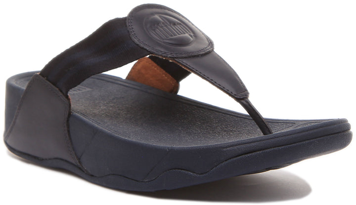 FitFlop Walkstar Sandale en cuir pour femme avec bout en minuit