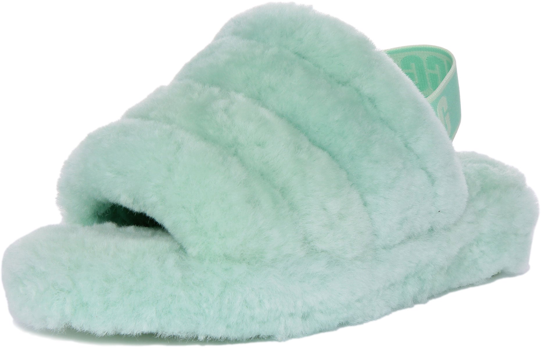 Ugg Australia Fluff Yeah In Mint For Women Sheepskin Slippers