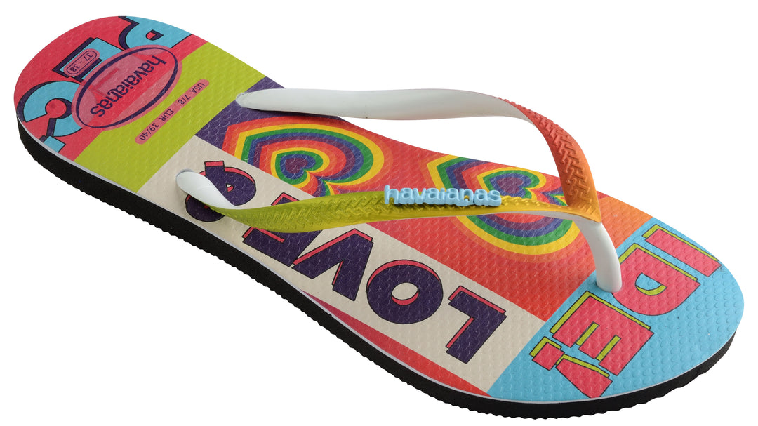 Havaianas Slim metallic rainbow flip flops in multi