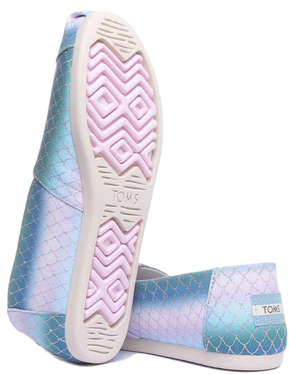 Toms Iridescent Zapatillas clásicas con estampado de sirena para mujer en multicolor