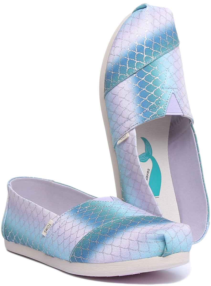 Toms Imprimé multicolore irisé de sirène chausson classique de chaussures pour femmes
