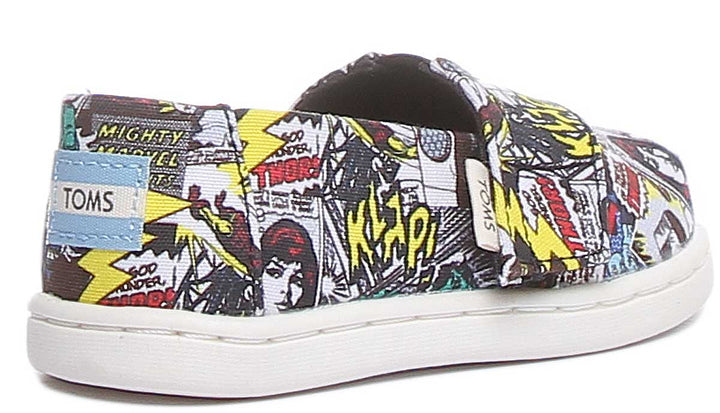 Toms X Marvel Classic Slip On In Multi Colour Print