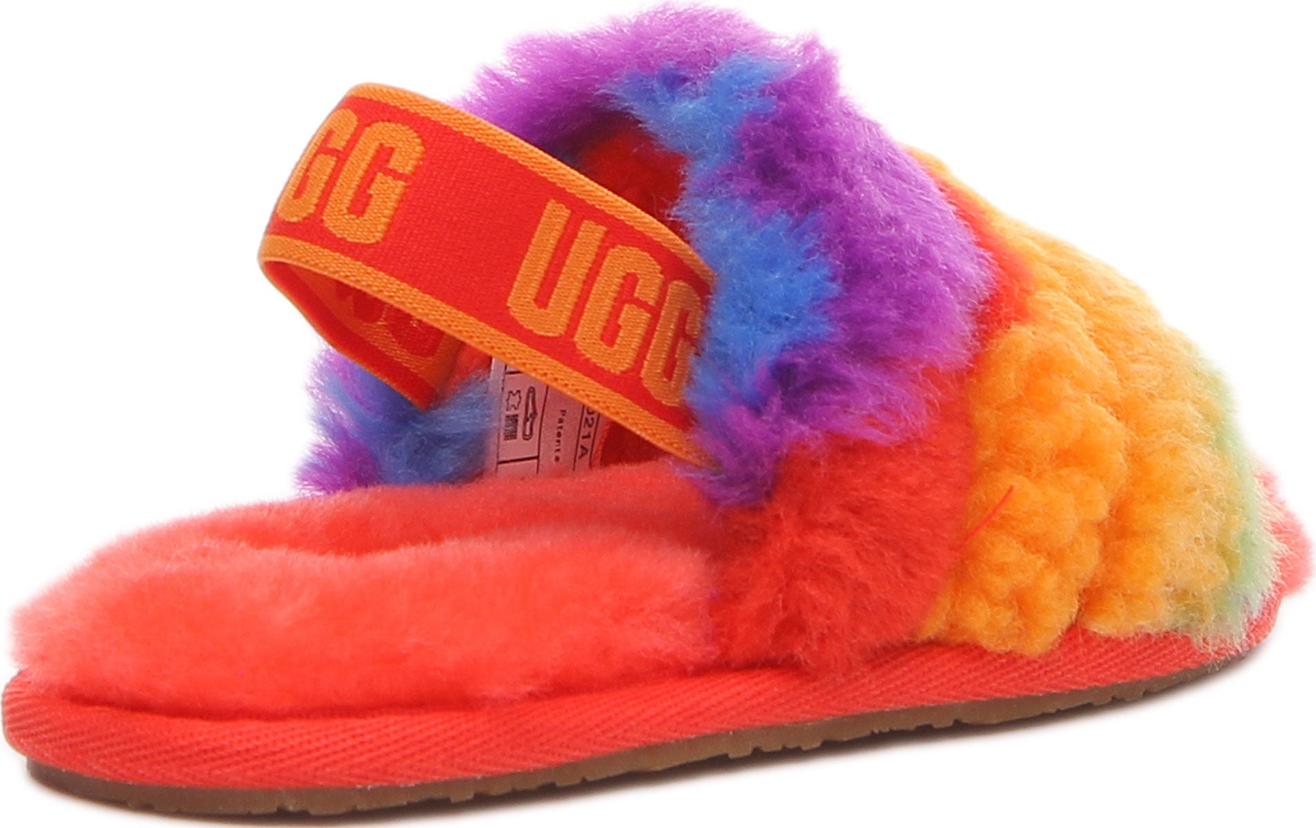 Ugg Australia Fluff Yeah Slide In Red For Infants Sheepskin Slippers 4feetshoes