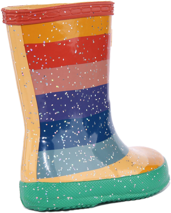 Hunter Original Primi stivali classici da pioggia glitterati per bambini in multicolore