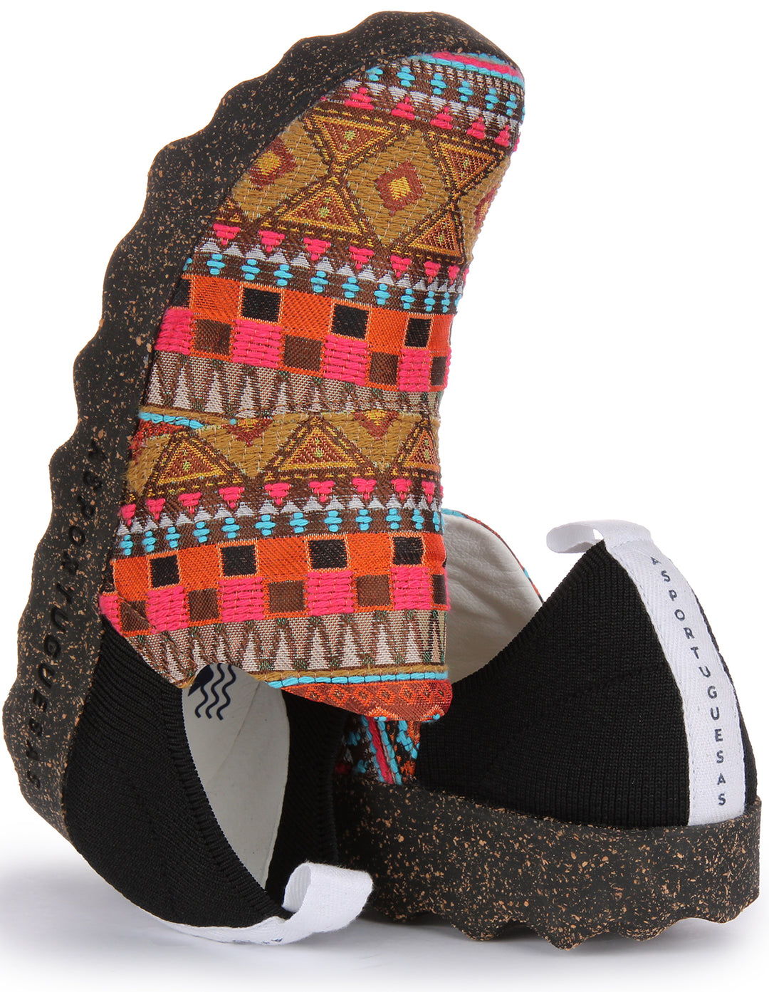 Asportuguesas Care L Zapatillas elásticas café stretch para mujer en multicolor