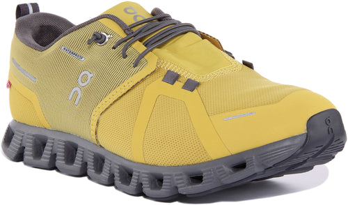 On Running Cloud 5 Waterproof Chaussures de course à lacets pour hommes en moutarde