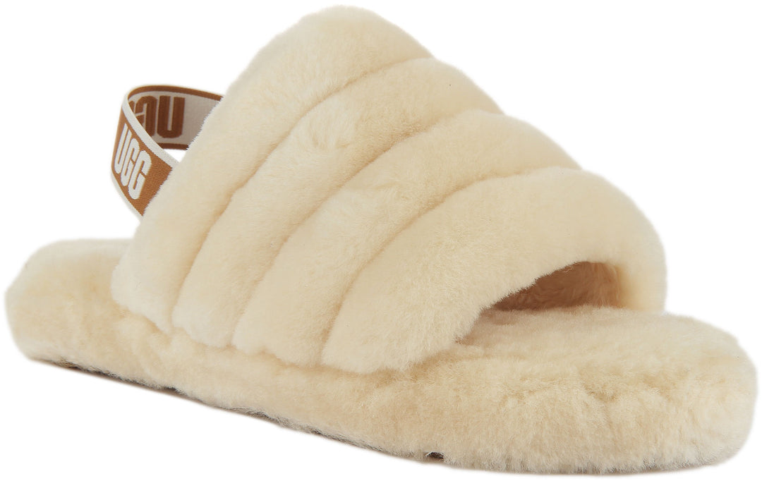 Ugg Australia Fluff Yeah Slippers In Natural For Juniors