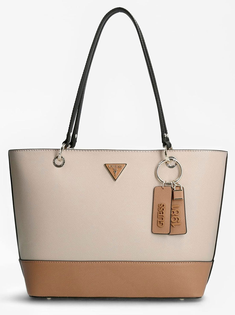 Guess Noelle Tote In Cream Natural For Women