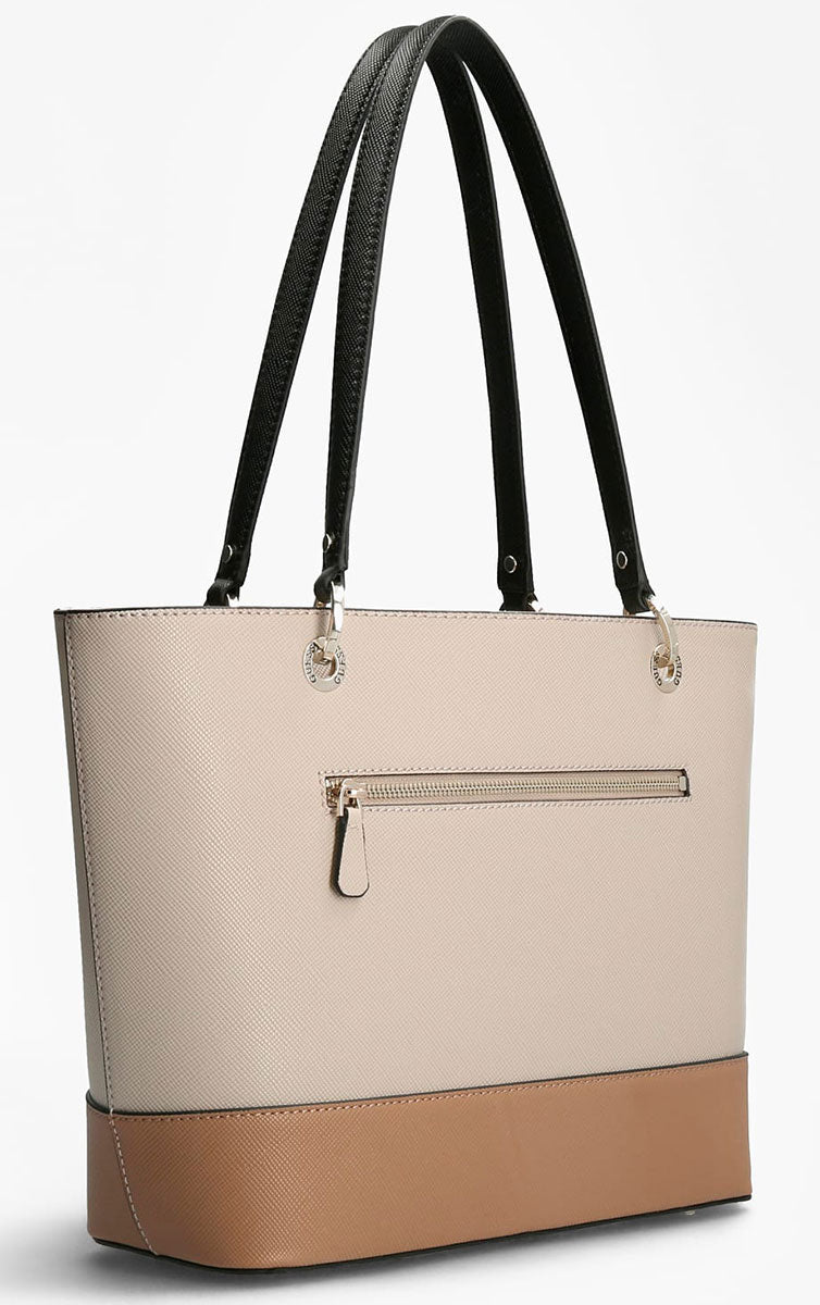 Guess Noelle Tote In Cream Natural For Women