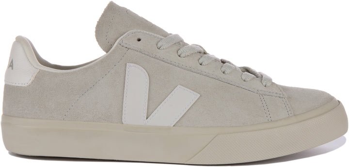 Veja Campo Zapatillas con cordones de ante para hombre en natural