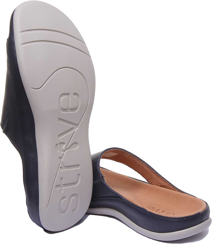 Strive Capri Frauen Leder Pantolette Sandale mit Zehenschleife Mar e
