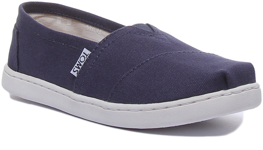 Toms Shoes Toms Navy Canvas Alpargata FWD Navy Recycled Cotton Canvas
