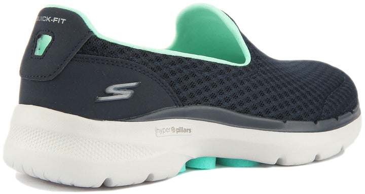 Skechers Go Walk 6 Zapatillas de deporte de malla ligera para mujer en marino