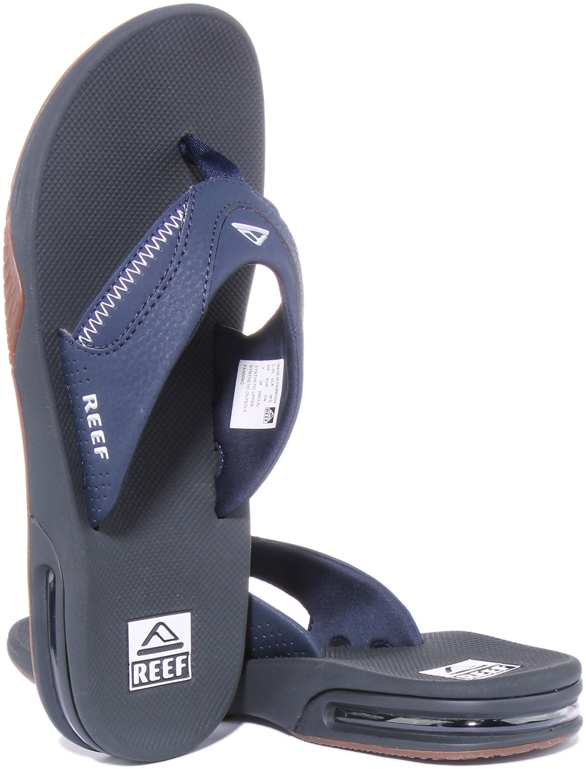 Reef Fanning In Navy For Men Flip Flop Air Bag Thong Sandals