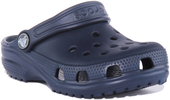Crocs Classic Kleinkinder Clog Sandale Mit Riemen Hinten In Marine