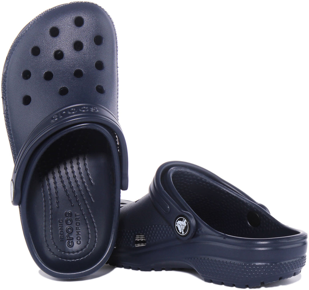 Crocs Classic Kinder Clog Sandale Mit Riemen Hinten In Marine