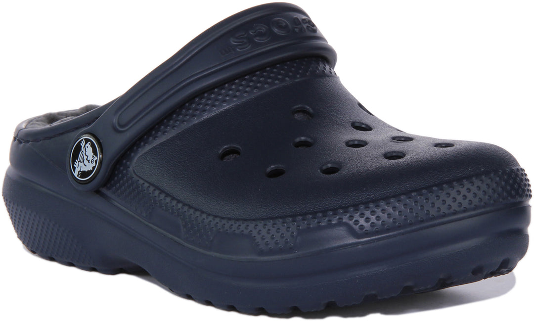 Kids Shoes Navy Fur Lined Crocs Navy Blue Fur Crocs Crocs Unisex