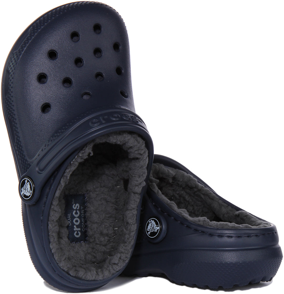 Crocs Classic Lined In Navy For Infants