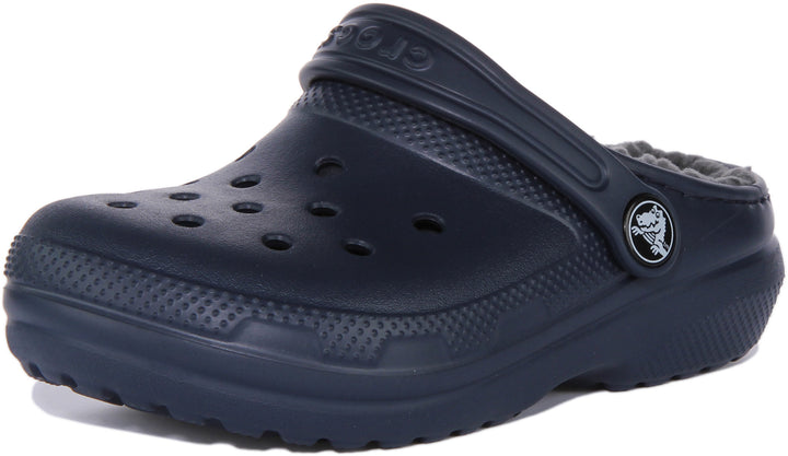 Crocs Classic Lined In Navy For Infants