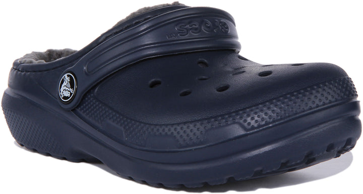 Crocs Classic Lined In Navy For Kids