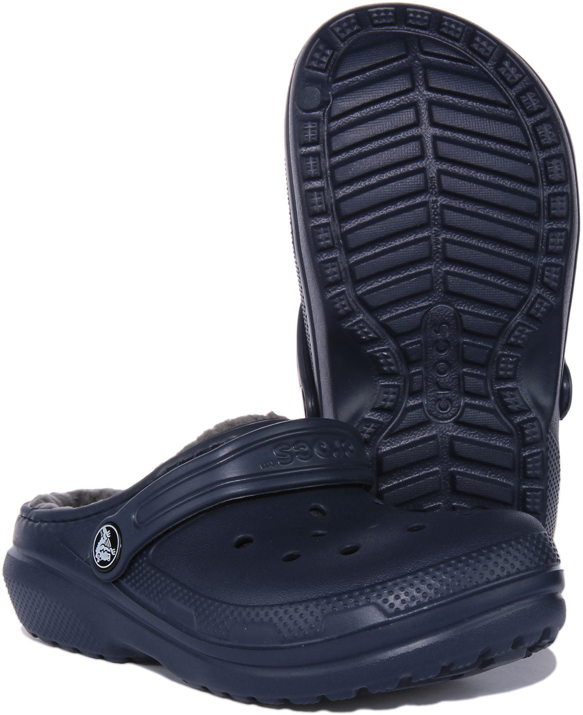 Crocs Classic Lined In Navy For Kids Fur Lined Classic Clog