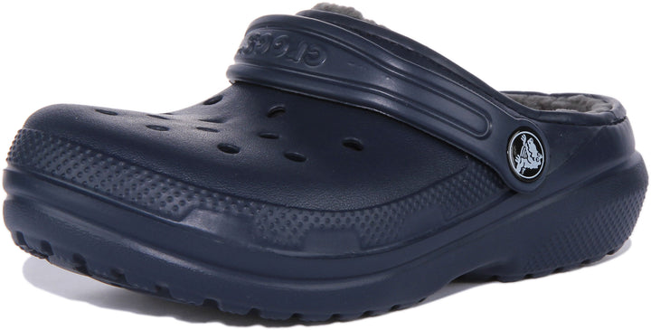 Crocs Classic Lined In Navy For Kids