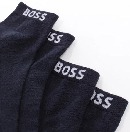 Boss Set di 2 calzini alla caviglia in cotone da uomo in marina